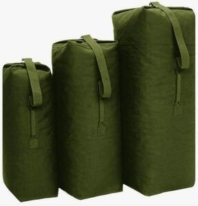 Huge Vintage Olive Green Duffel Bag Unisex